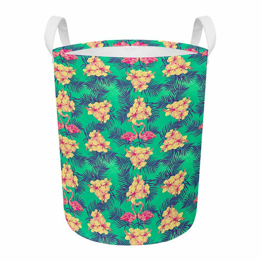 Hawaii Tropical Paradise Pattern Print Round Laundry Basket