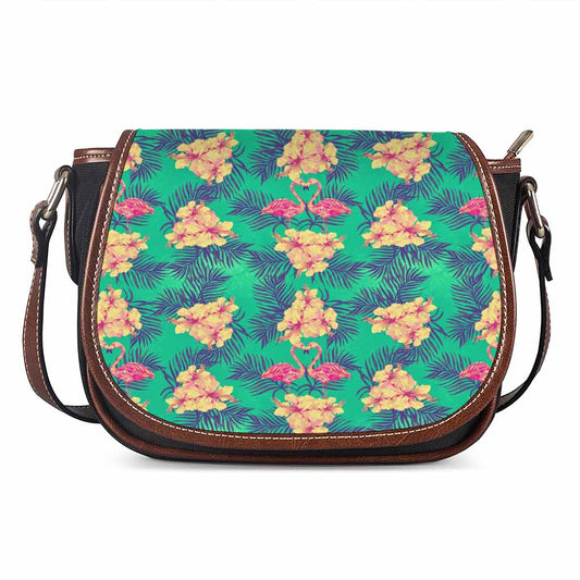 Hawaii Tropical Paradise Pattern Print Saddle Bag