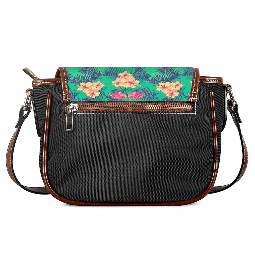 Hawaii Tropical Paradise Pattern Print Saddle Bag