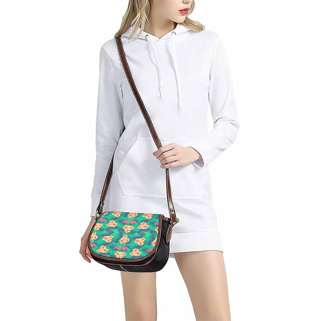 Hawaii Tropical Paradise Pattern Print Saddle Bag