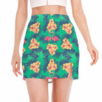 Hawaii Tropical Paradise Pattern Print Side Slit Mini Skirt