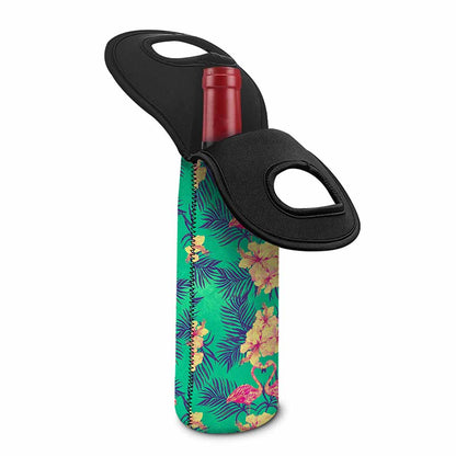 Hawaii Tropical Paradise Pattern Print Single Neoprene Wine Tote