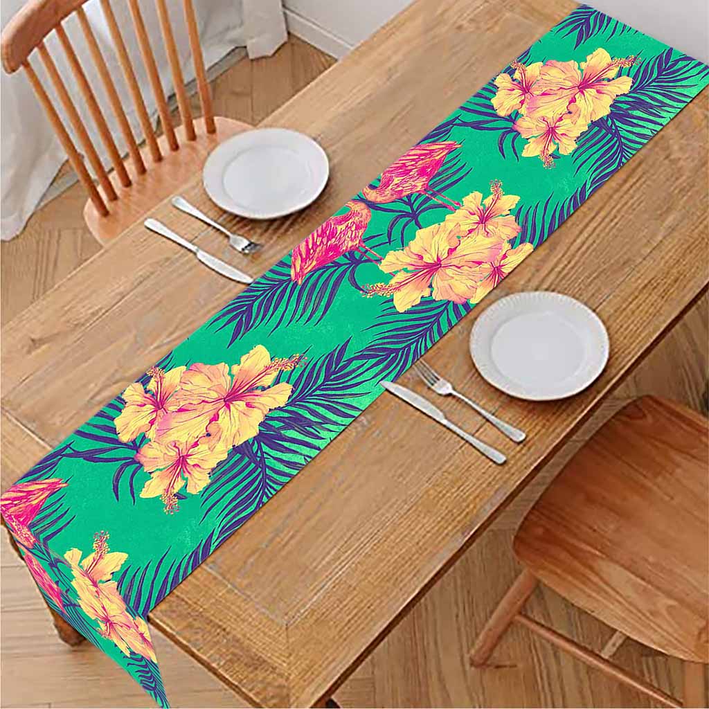 Hawaii Tropical Paradise Pattern Print Table Runner