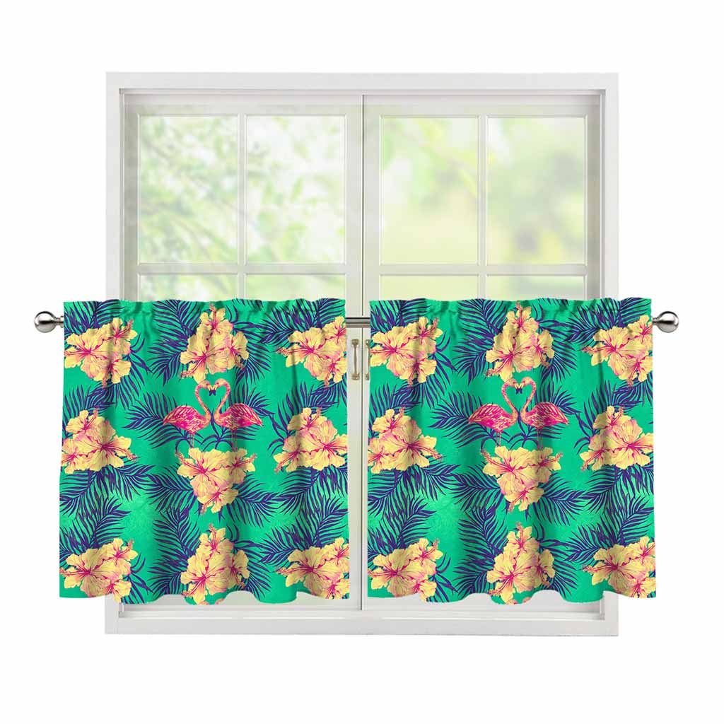 Hawaii Tropical Paradise Pattern Print Tier Curtains