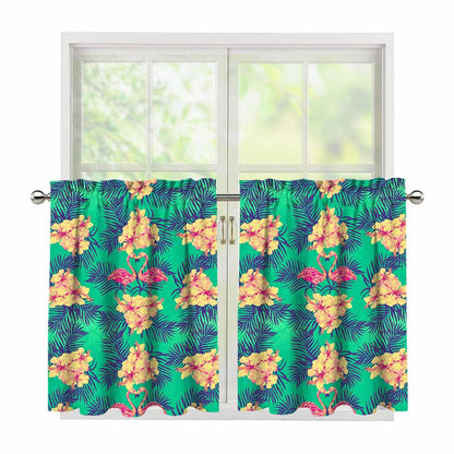 Hawaii Tropical Paradise Pattern Print Tier Curtains