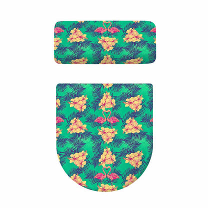 Hawaii Tropical Paradise Pattern Print Toilet Lid And Tank Cover Set