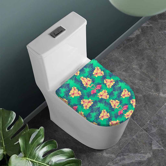 Hawaii Tropical Paradise Pattern Print Toilet Lid Cover