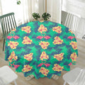 Hawaii Tropical Paradise Pattern Print Waterproof Round Tablecloth