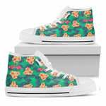 Hawaii Tropical Paradise Pattern Print White High Top Sneakers