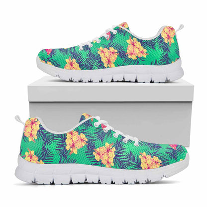 Hawaii Tropical Paradise Pattern Print White Running Shoes
