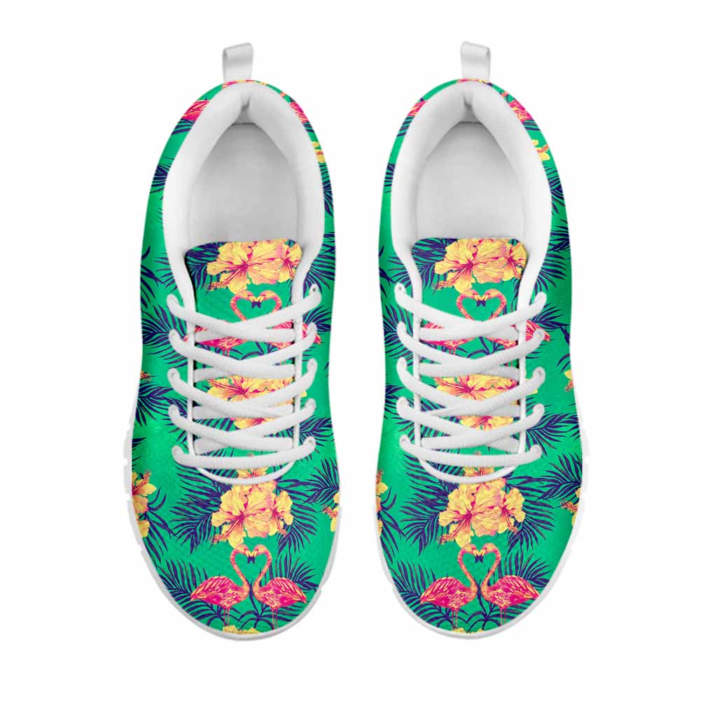 Hawaii Tropical Paradise Pattern Print White Running Shoes