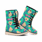 Hawaii Tropical Paradise Pattern Print Winter Boots