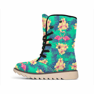 Hawaii Tropical Paradise Pattern Print Winter Boots