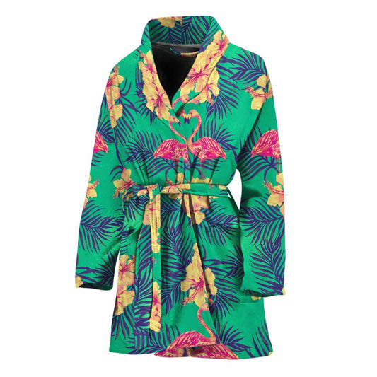 Hawaii Tropical Paradise Pattern Print Women's Bathrobe