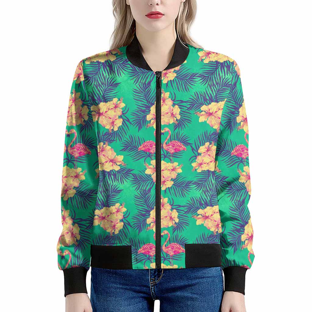 Hawaii Tropical Paradise Pattern Print Women's Bomber Jacket
