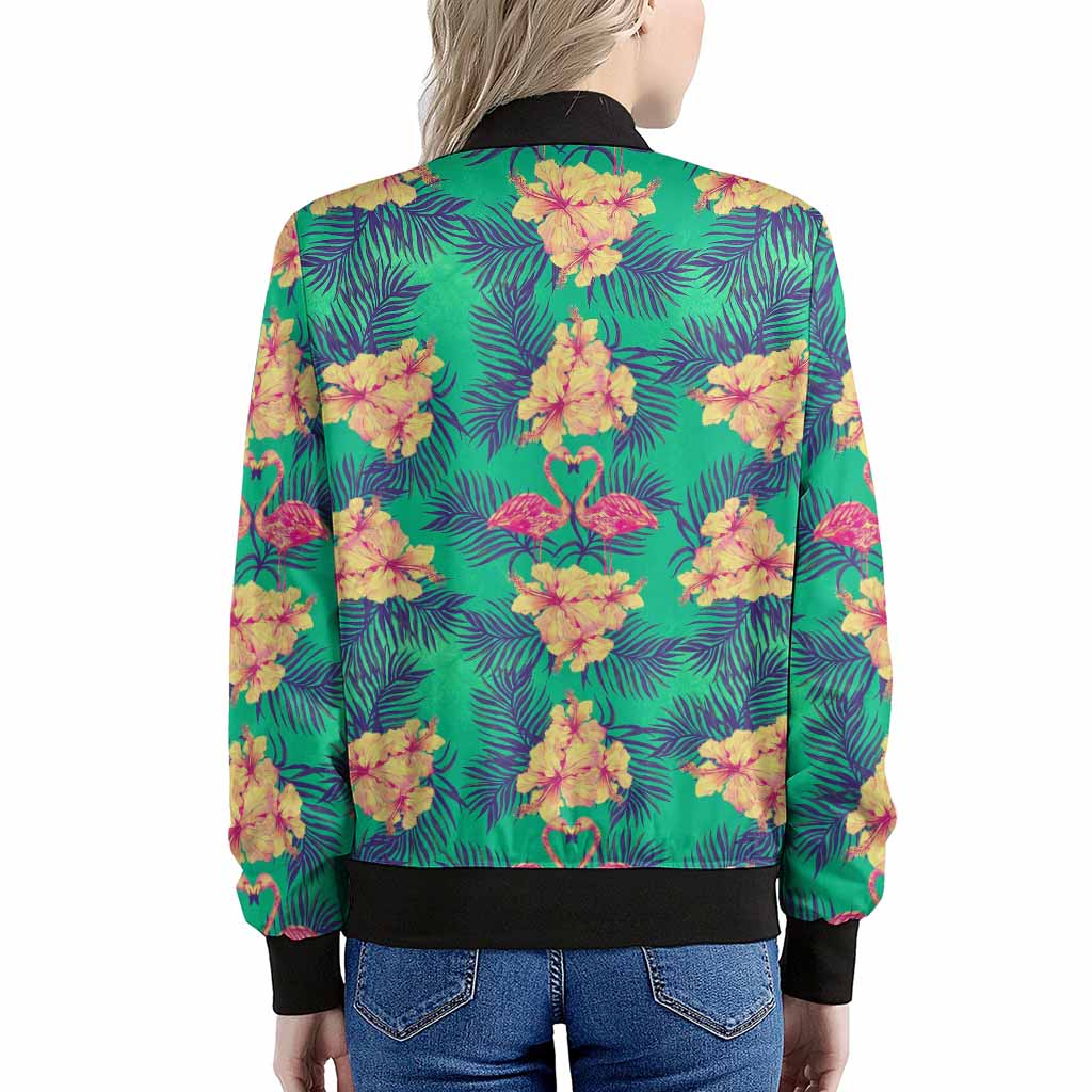 Hawaii Tropical Paradise Pattern Print Women's Bomber Jacket