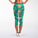 Hawaii Tropical Paradise Pattern Print Women's Capri Leggings