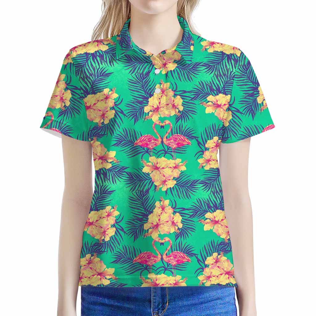Hawaii Tropical Paradise Pattern Print Women's Polo Shirt