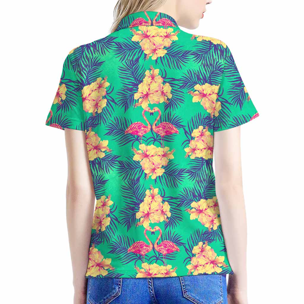 Hawaii Tropical Paradise Pattern Print Women's Polo Shirt