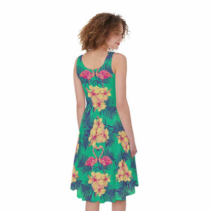 Hawaii Tropical Paradise Pattern Print Women's Sleeveless Dress