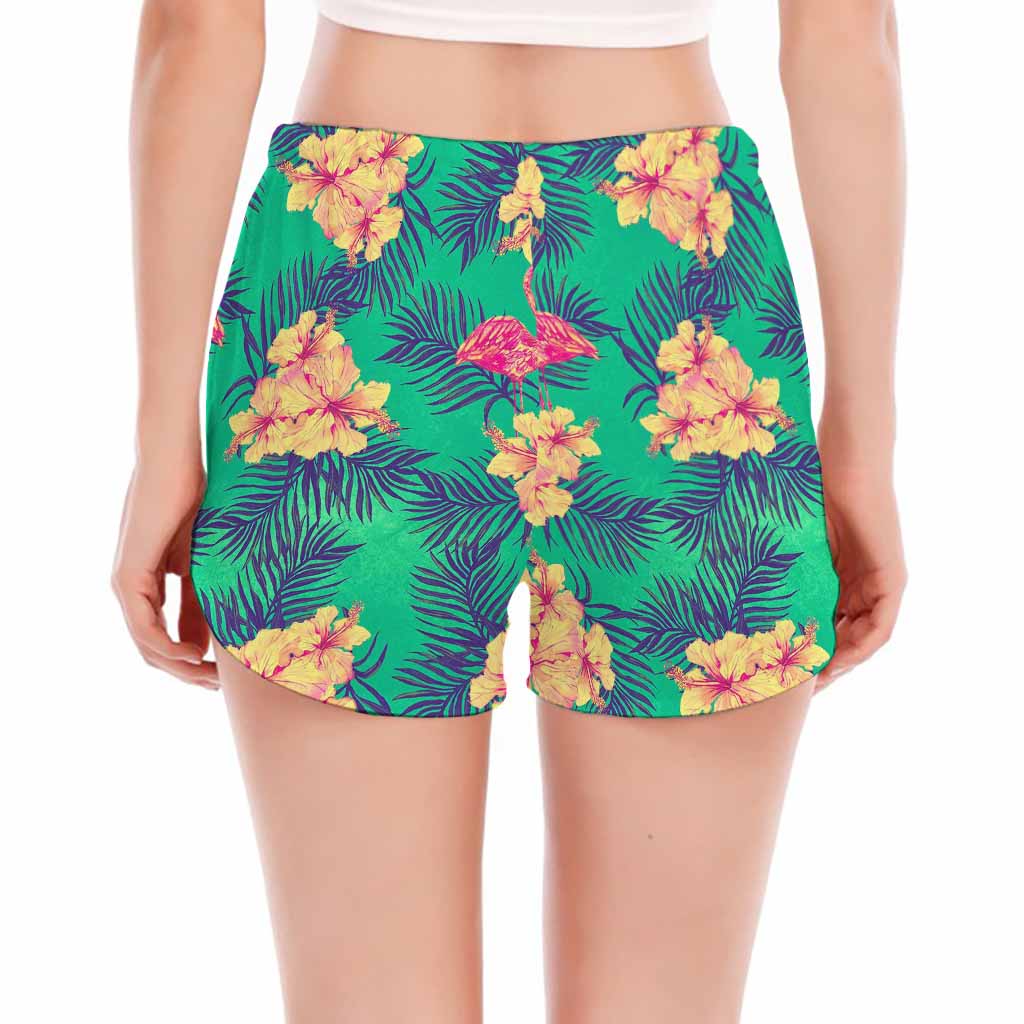 Hawaii Tropical Paradise Pattern Print Women's Split Running Shorts