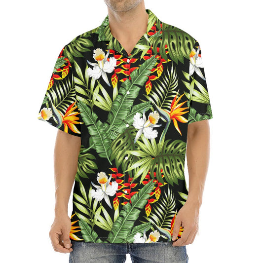 Hawaii Tropical Plants Pattern Print Aloha Shirt
