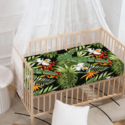 Hawaii Tropical Plants Pattern Print Baby Crib Sheet