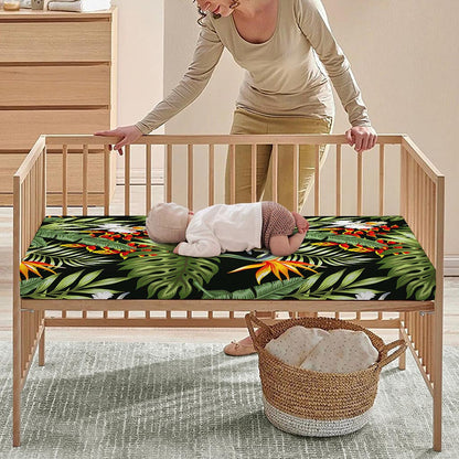 Hawaii Tropical Plants Pattern Print Baby Crib Sheet