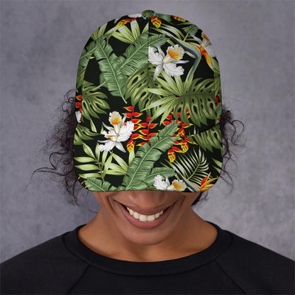Hawaii Tropical Plants Pattern Print Baseball Cap