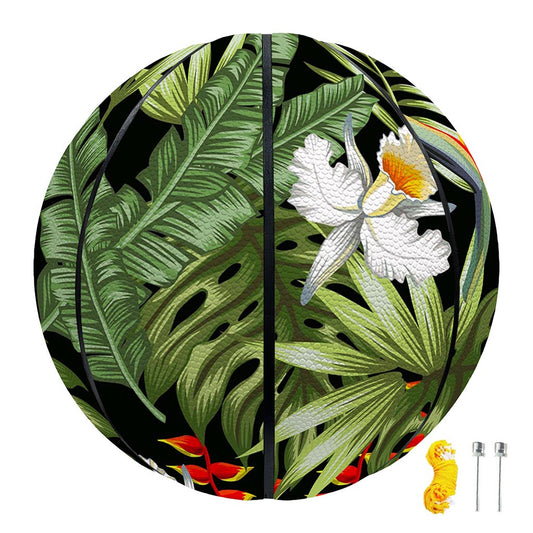 Hawaii Tropical Plants Pattern Print Basketball
