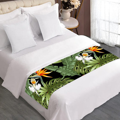 Hawaii Tropical Plants Pattern Print Bed Runner