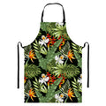 Hawaii Tropical Plants Pattern Print Bib Apron With Pocket