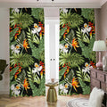 Hawaii Tropical Plants Pattern Print Dimout Pencil Pleat Curtains