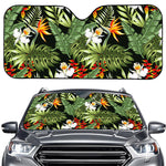 Hawaii Tropical Plants Pattern Print Car Windshield Sun Shade