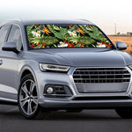 Hawaii Tropical Plants Pattern Print Car Windshield Sun Shade