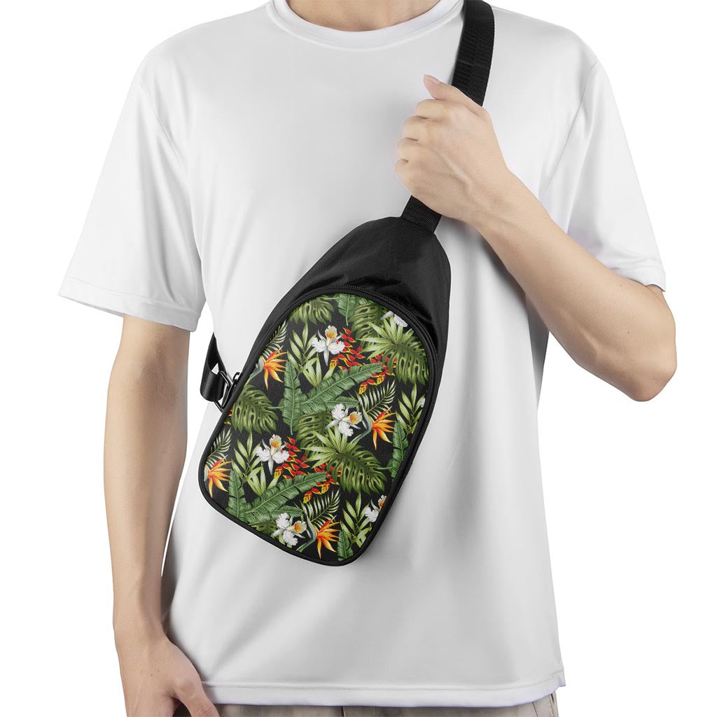 Hawaii Tropical Plants Pattern Print Chest Bag