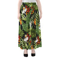 Hawaii Tropical Plants Pattern Print Chiffon Maxi Skirt