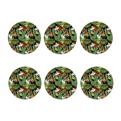 Hawaii Tropical Plants Pattern Print Coaster Set