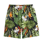 Hawaii Tropical Plants Pattern Print Cotton Shorts