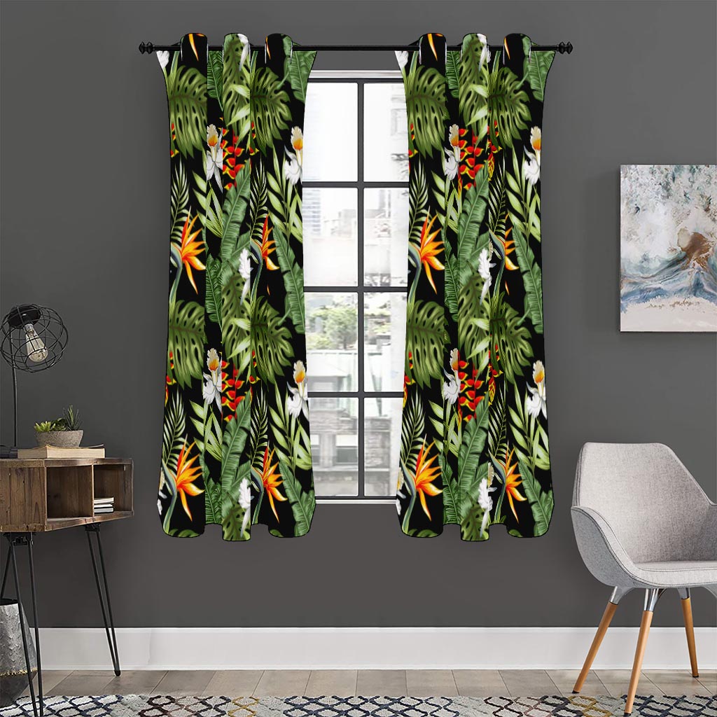 Hawaii Tropical Plants Pattern Print Curtain