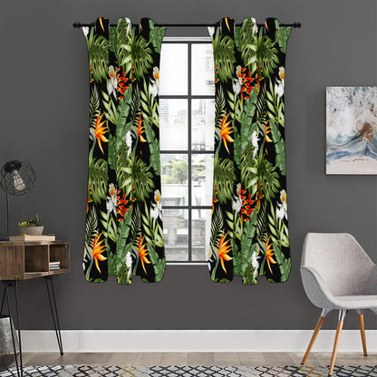 Hawaii Tropical Plants Pattern Print Curtain