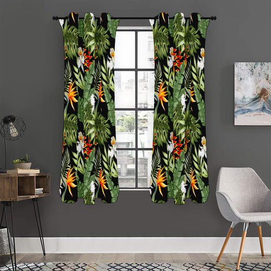 Hawaii Tropical Plants Pattern Print Curtain