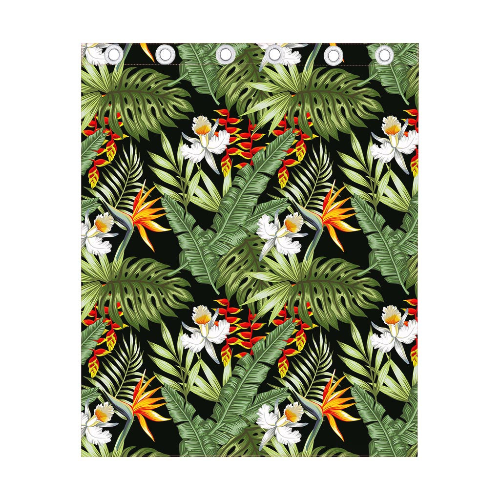 Hawaii Tropical Plants Pattern Print Curtain
