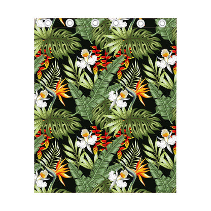 Hawaii Tropical Plants Pattern Print Curtain