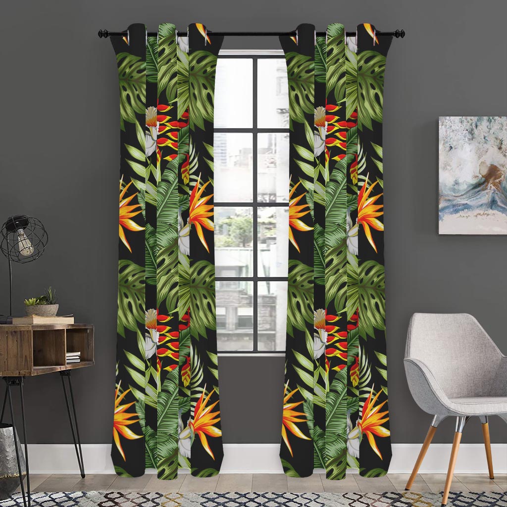 Hawaii Tropical Plants Pattern Print Curtain