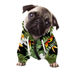 Hawaii Tropical Plants Pattern Print Dog Zip Up Hoodie