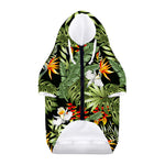 Hawaii Tropical Plants Pattern Print Dog Zip Up Hoodie