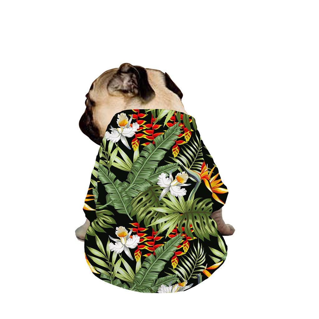 Hawaii Tropical Plants Pattern Print Dog Zip Up Jacket