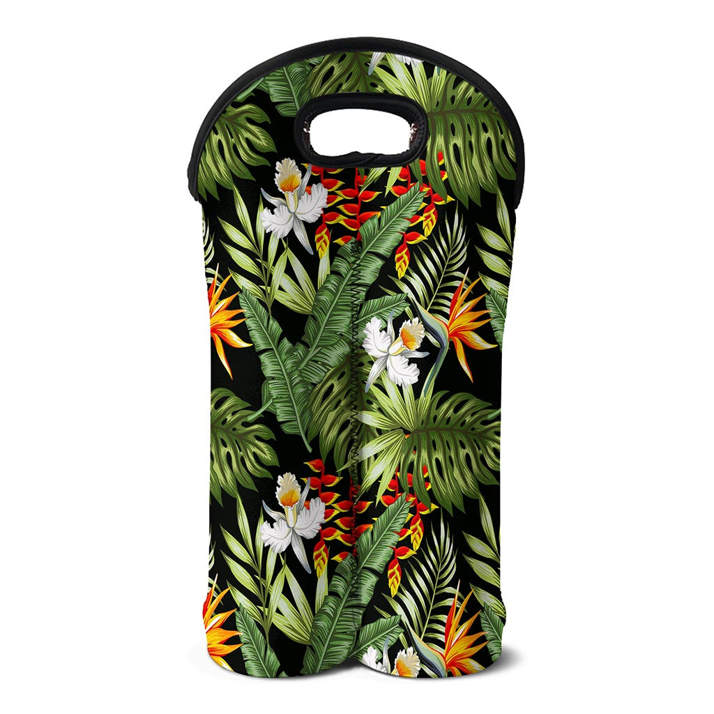 Hawaii Tropical Plants Pattern Print Double Neoprene Wine Tote