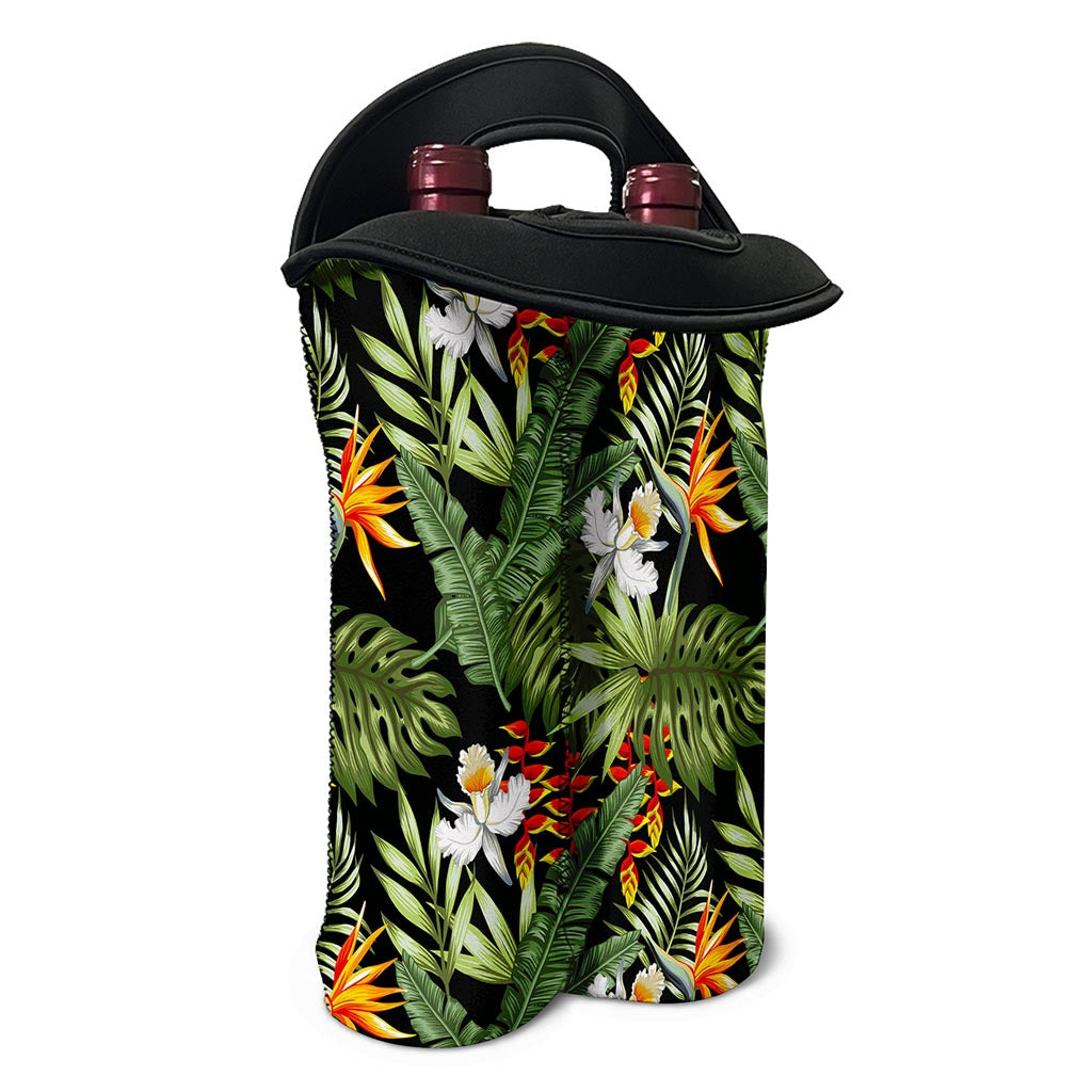 Hawaii Tropical Plants Pattern Print Double Neoprene Wine Tote